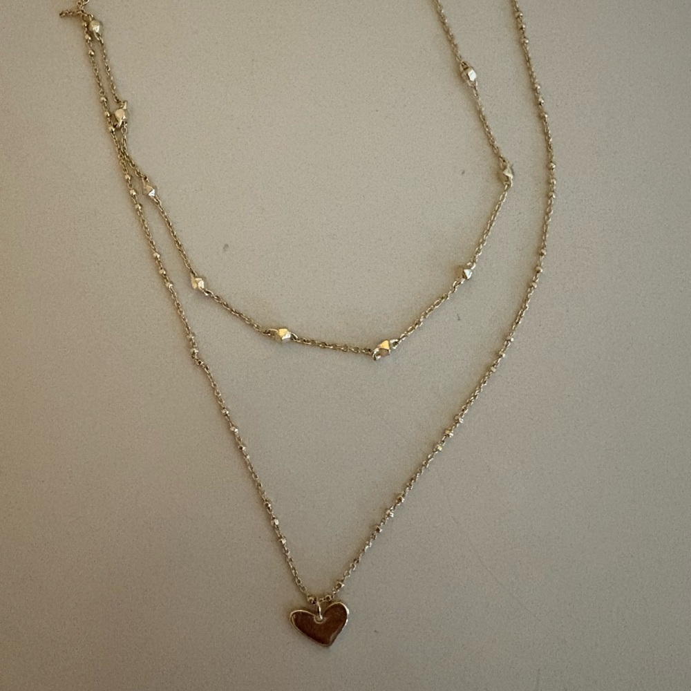 Kendra Scott Elegant Gold Heart layered  Necklace